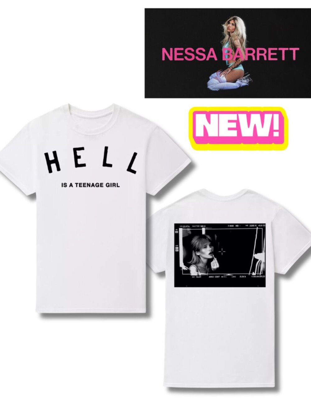 NEW Nessa Barrett Hell Is a Teenage Girl T-Shirt Music Singer Band Festival S-L
